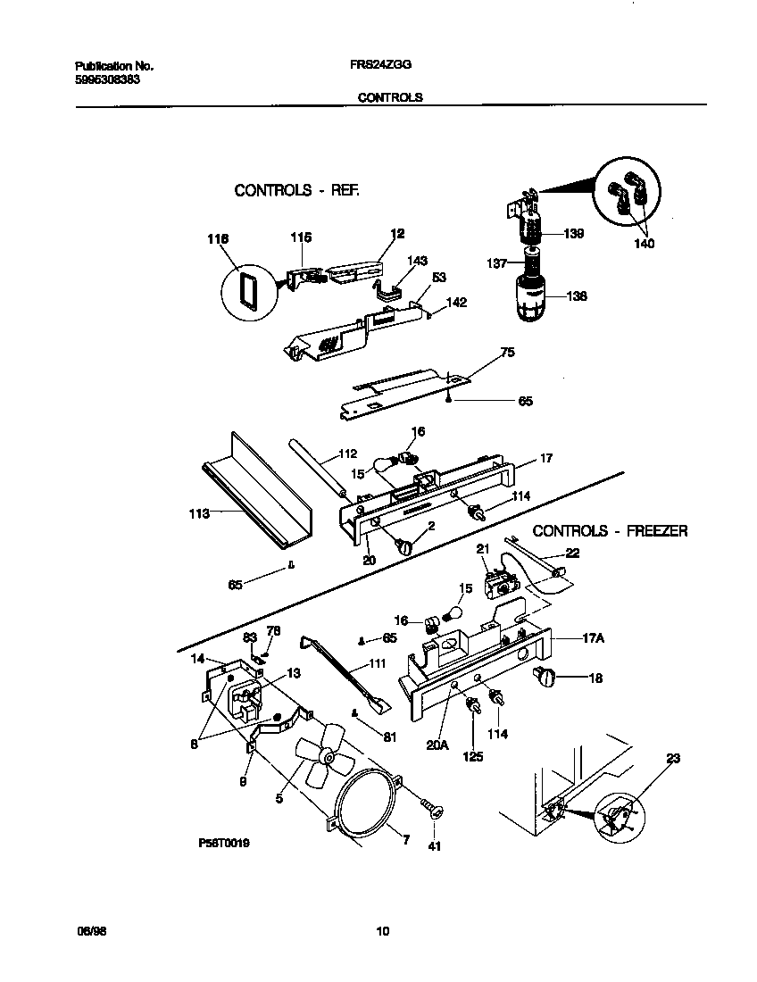 Frigidaire FRS24ZGGB0 controls diagram