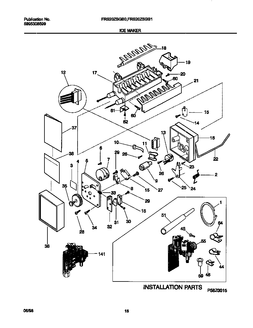 Frigidaire FRS20ZSGB0 ice maker diagram