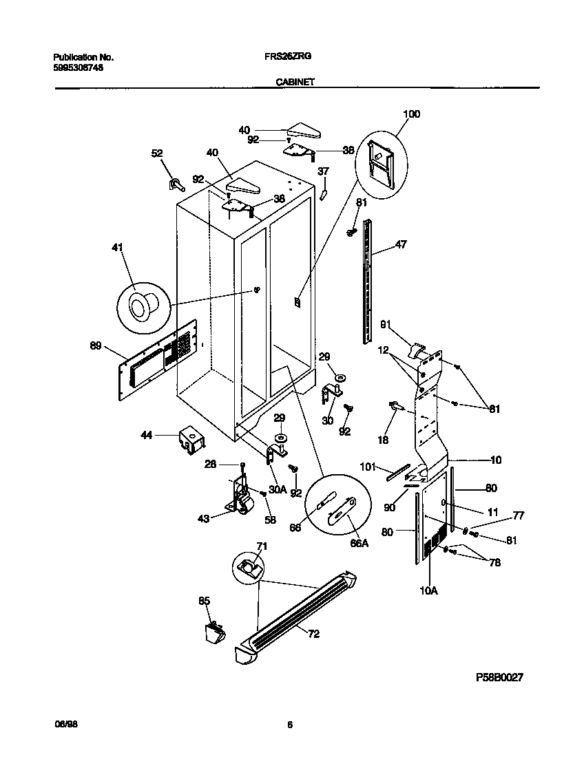Frigidaire FRS26ZRGD0 cabinet diagram