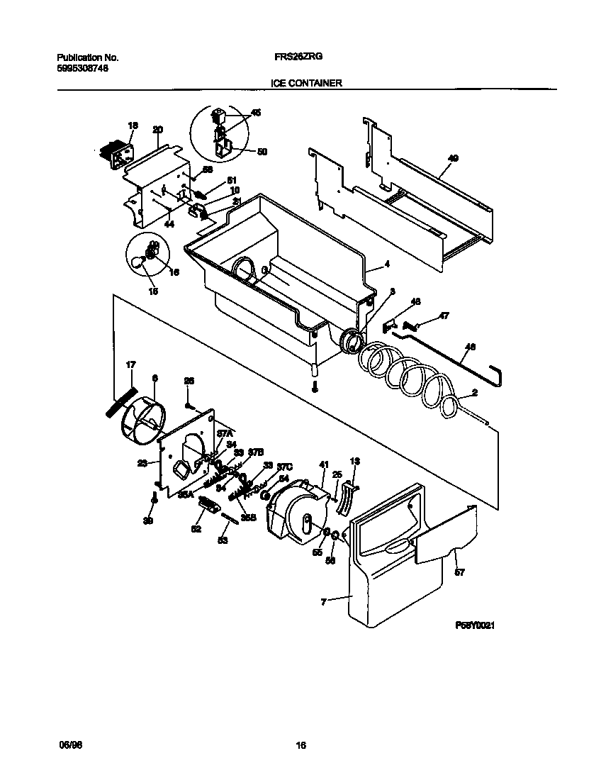 Frigidaire FRS26ZRGD0 ice container diagram