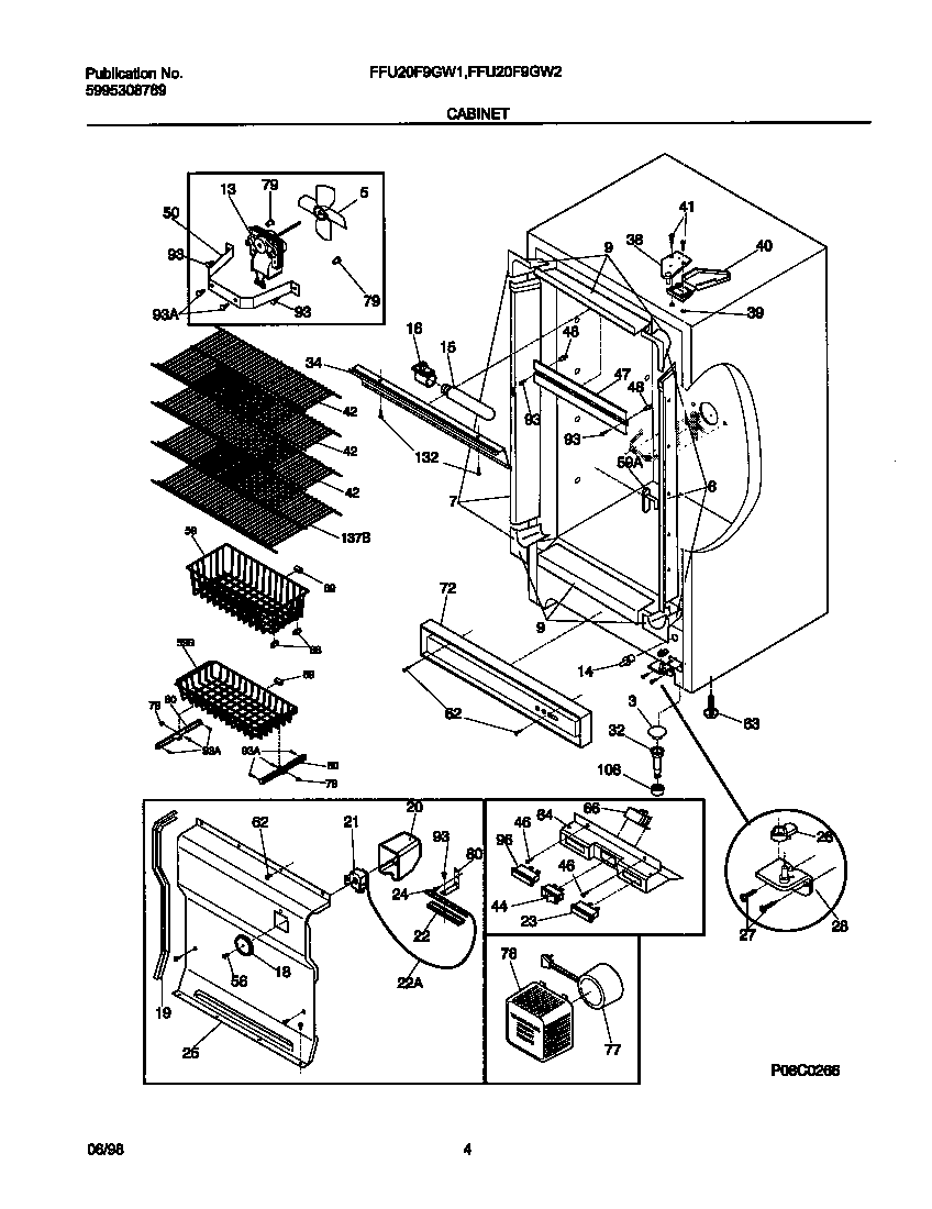 Frigidaire FFU20F9GW1 cabinet diagram