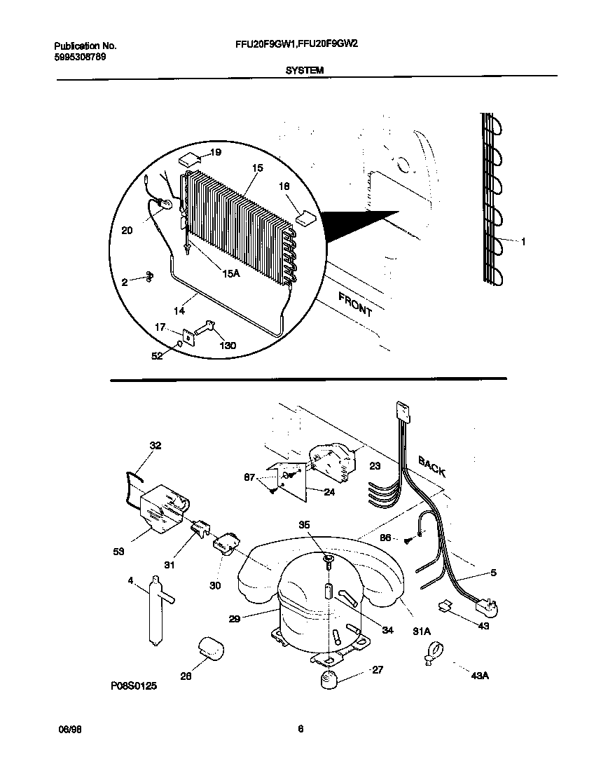 Frigidaire FFU20F9GW1 system diagram