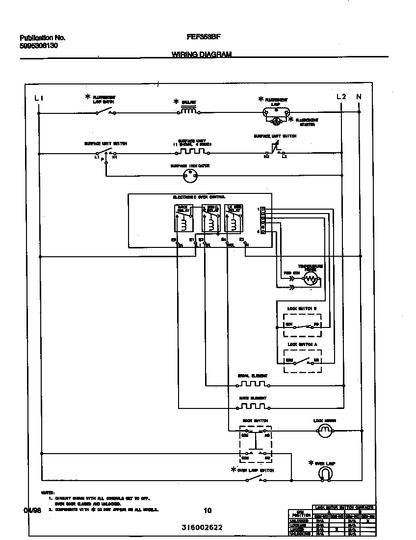 Frigidaire FEF353BFWB wiring diagram diagram