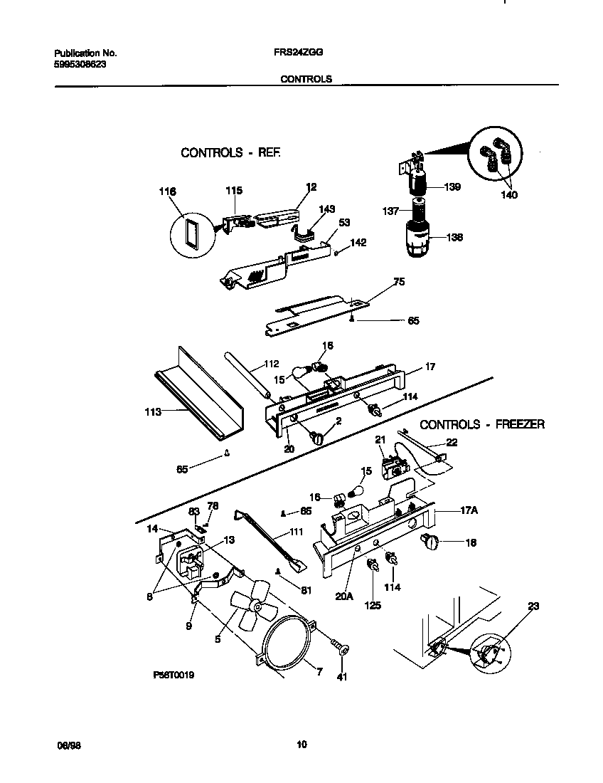 Frigidaire FRS24ZGGW2 controls diagram