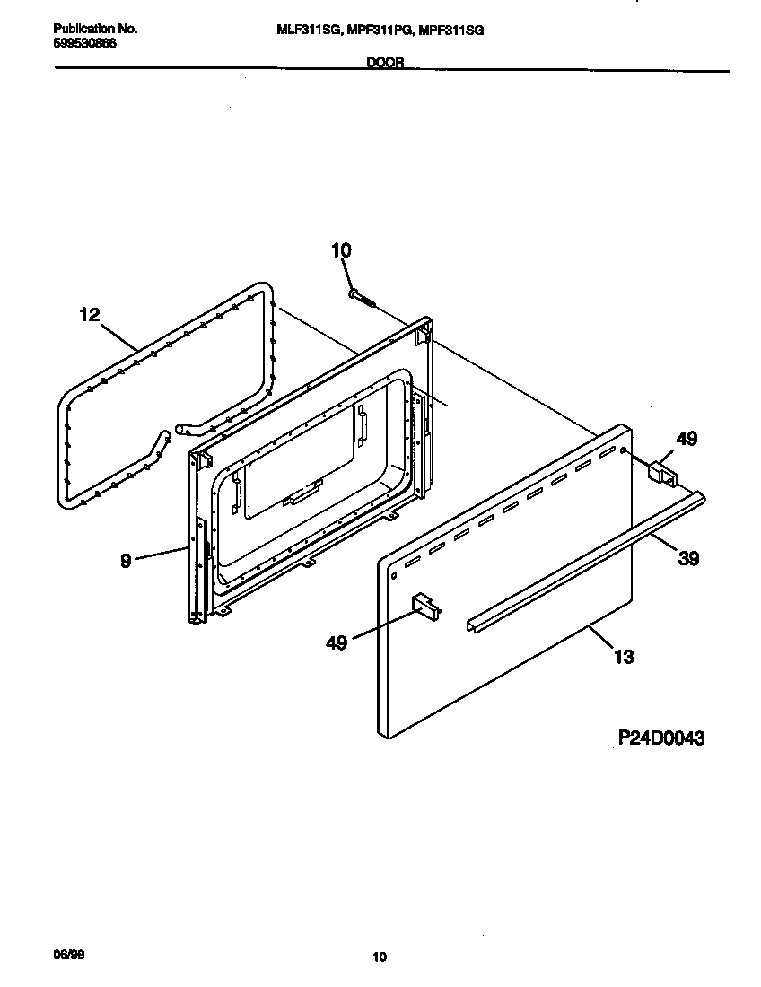 Universal/Multiflex (Frigidaire) MLF311SGDA door diagram