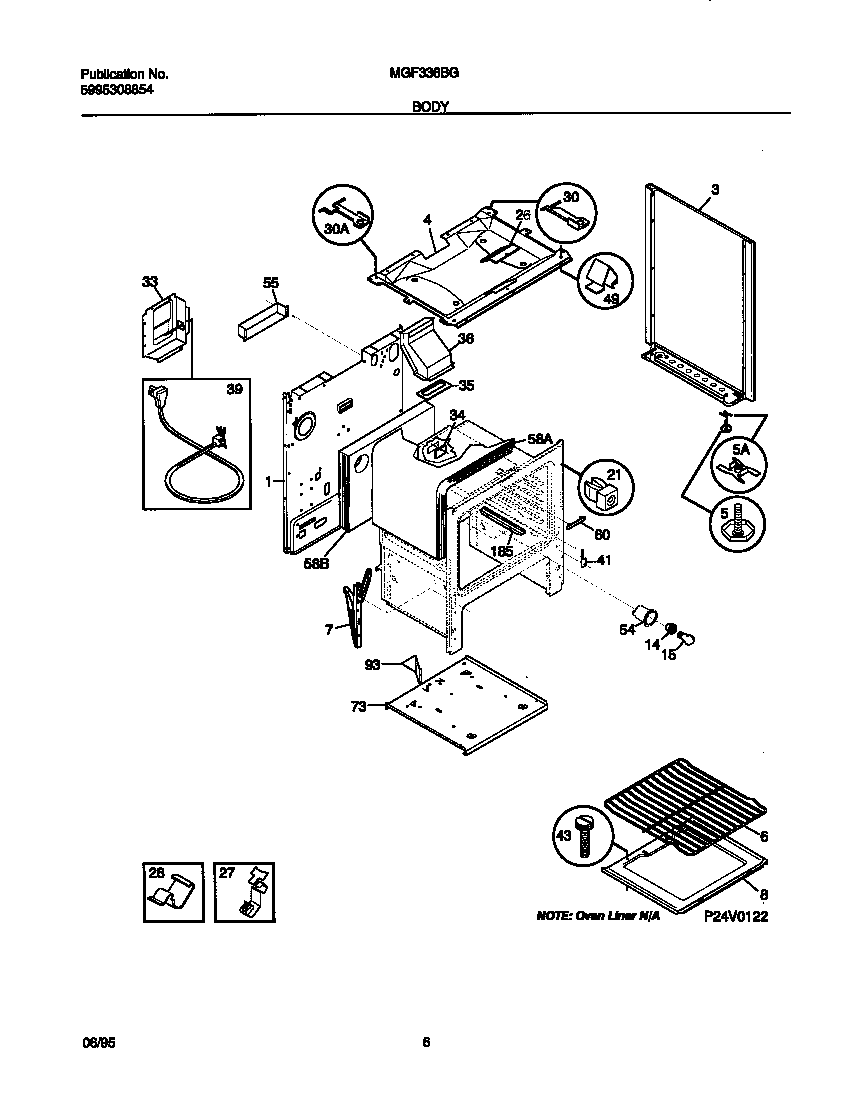 Universal/Multiflex (Frigidaire) MGF336BGWA body diagram