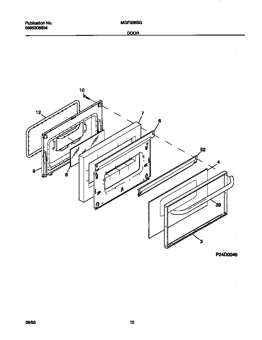 Universal/Multiflex (Frigidaire) MGF336BGWA door diagram