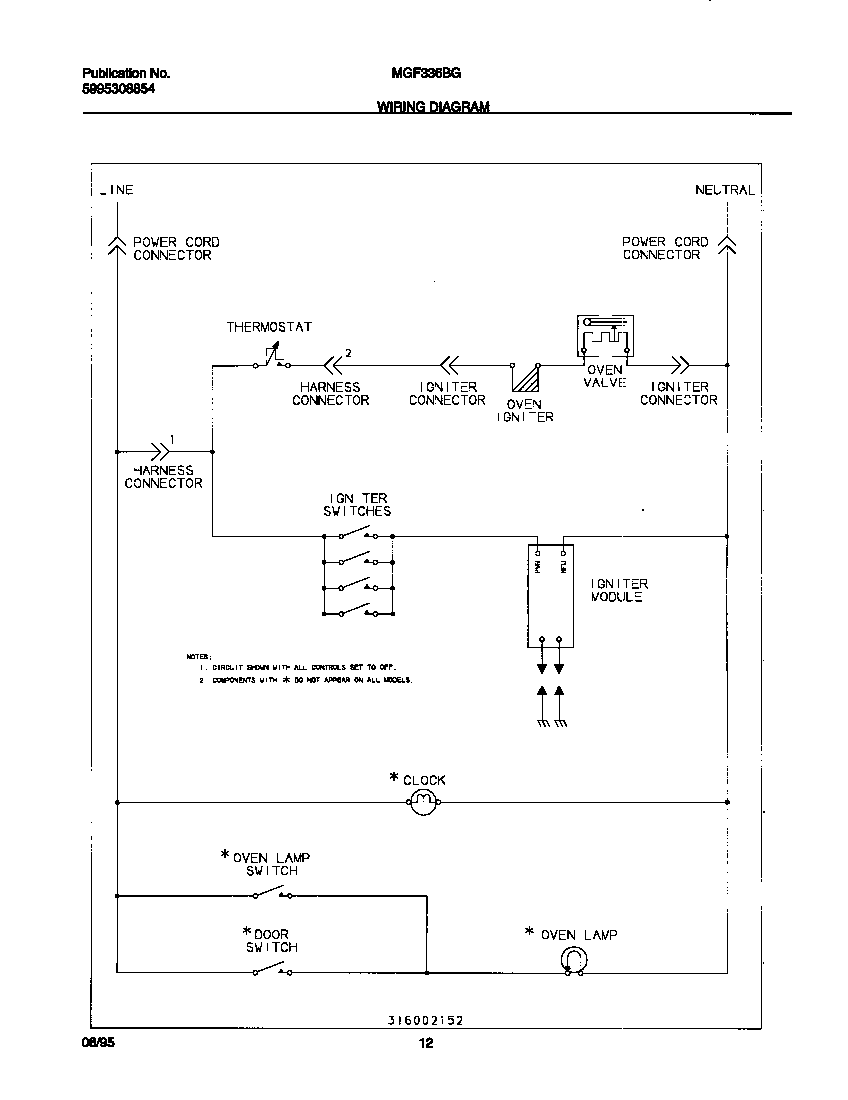 Universal/Multiflex (Frigidaire) MGF336BGWA wiring diagram diagram