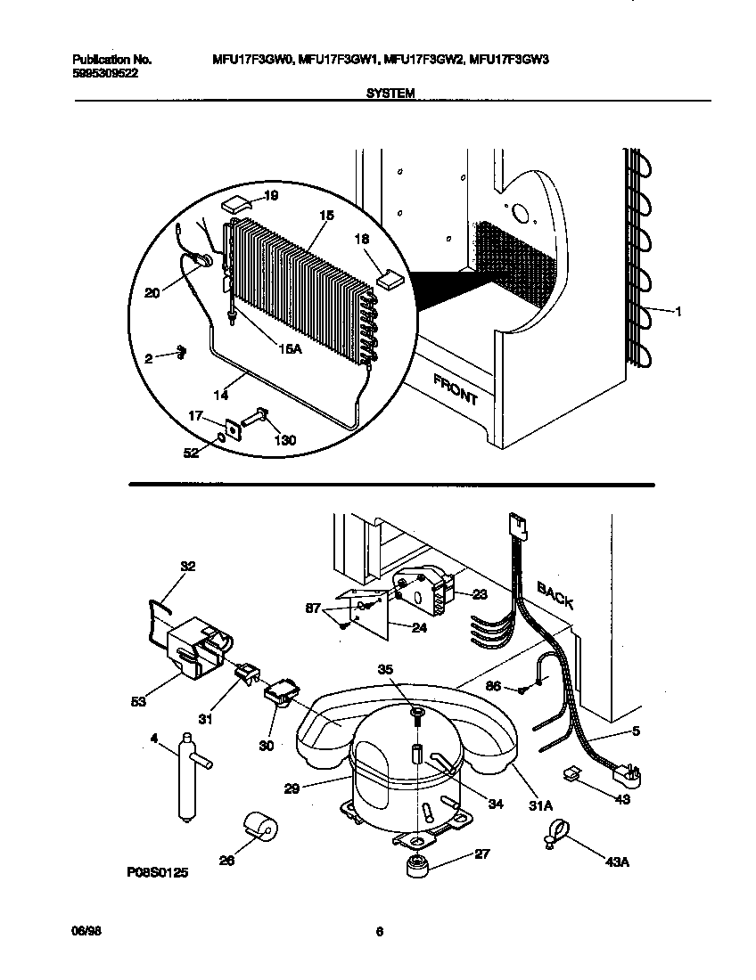 Universal/Multiflex (Frigidaire) MFU17F3GW1 system diagram