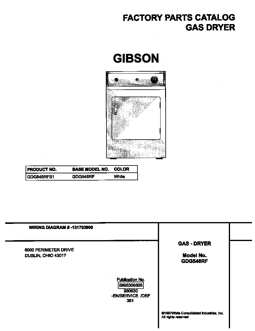 Gibson GDG546RFS1 cover diagram