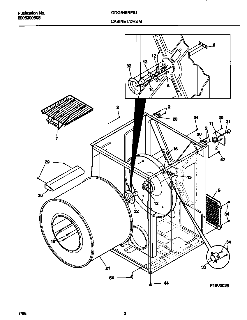 Gibson GDG546RFS1 cabinet/drum diagram
