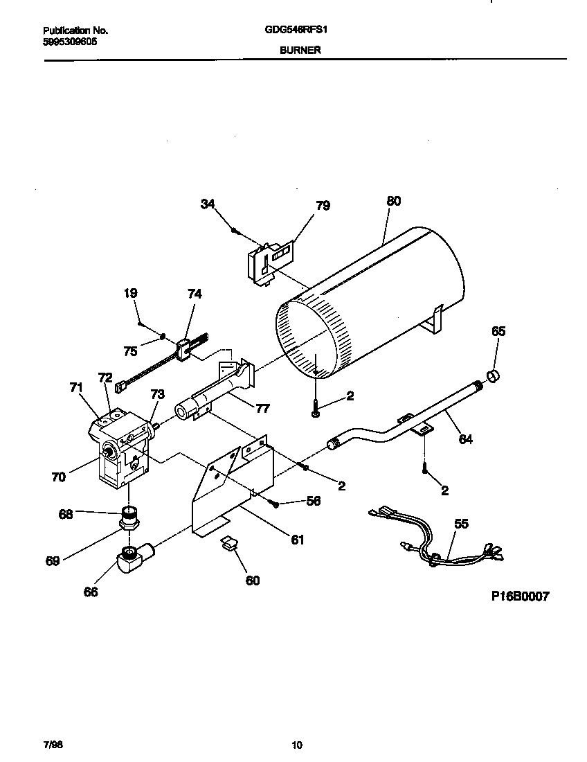 Gibson GDG546RFS1 burner diagram