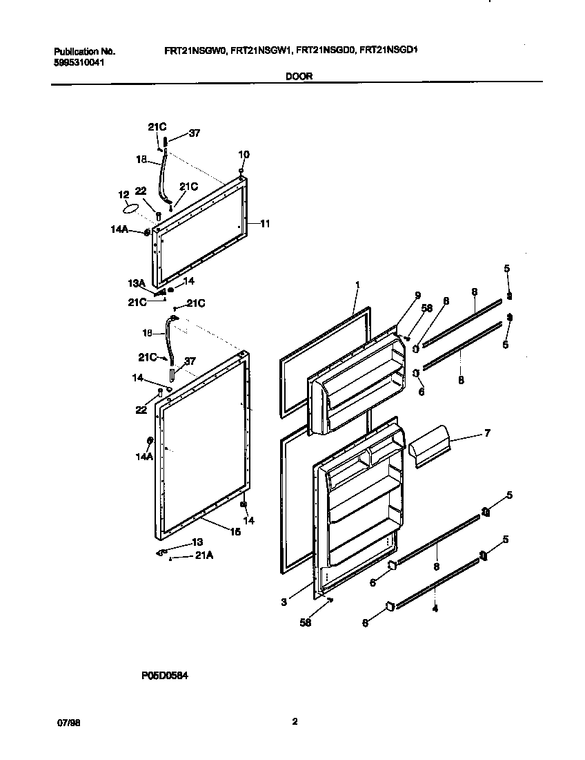 Frigidaire FRT21NSGD0 door diagram