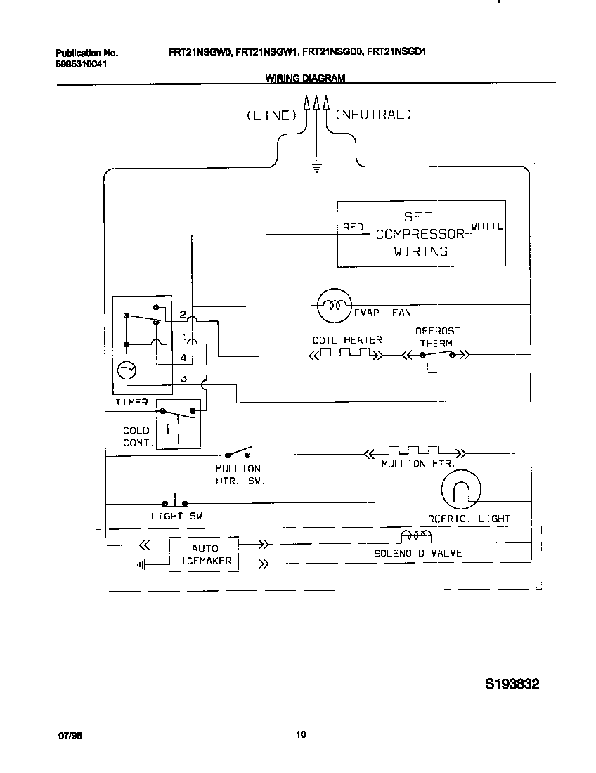 Frigidaire FRT21NSGD0 wiring diagram diagram
