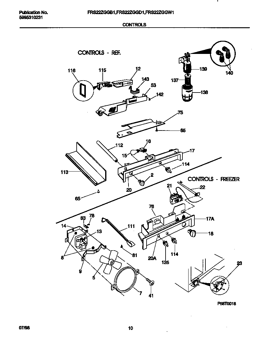 Frigidaire FRS22ZGGW1 controls diagram