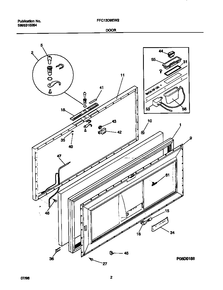 Frigidaire FFC13D9EW2 door diagram