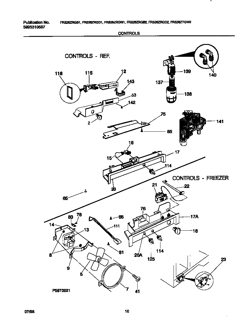Frigidaire FRS26ZRGB1 controls diagram