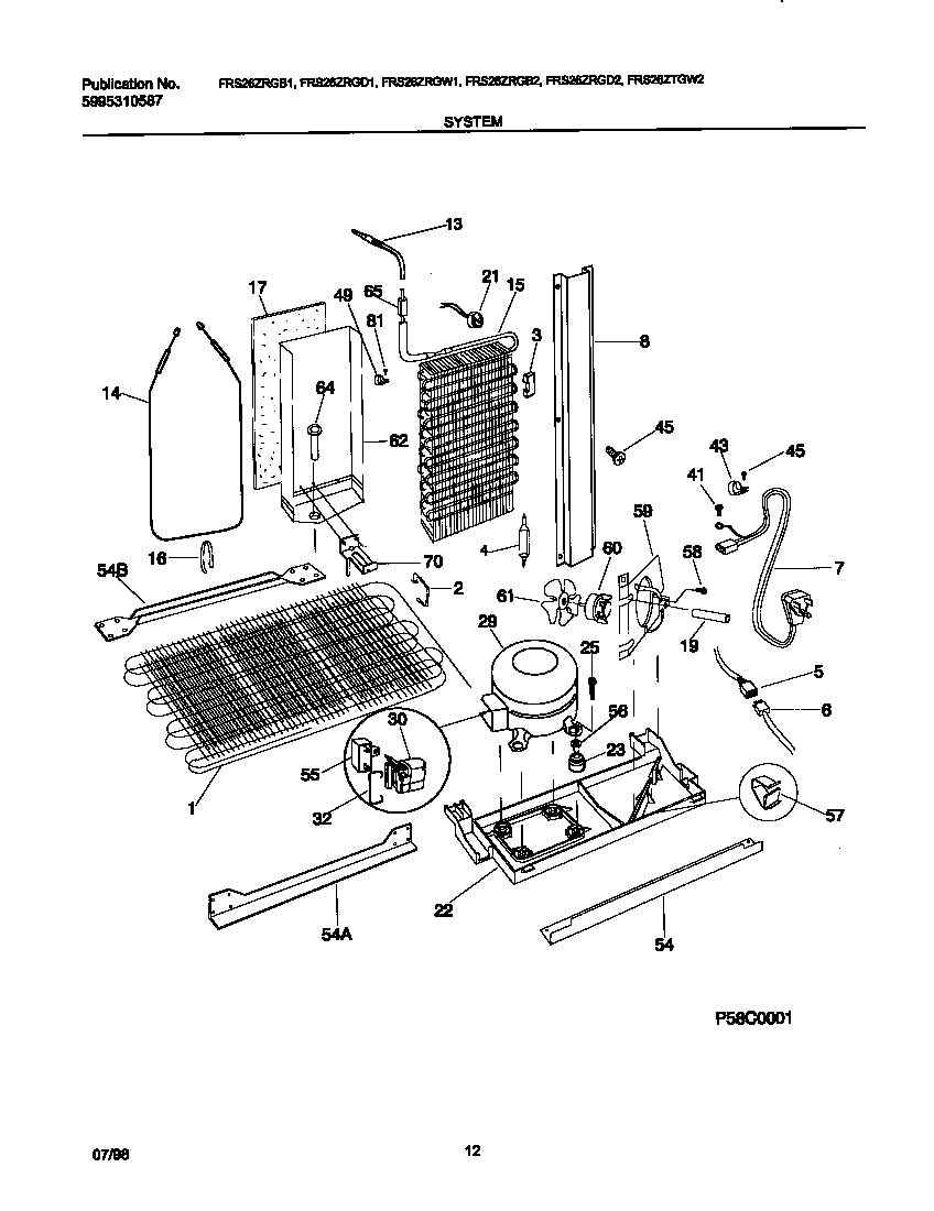 Frigidaire FRS26ZRGB1 system diagram