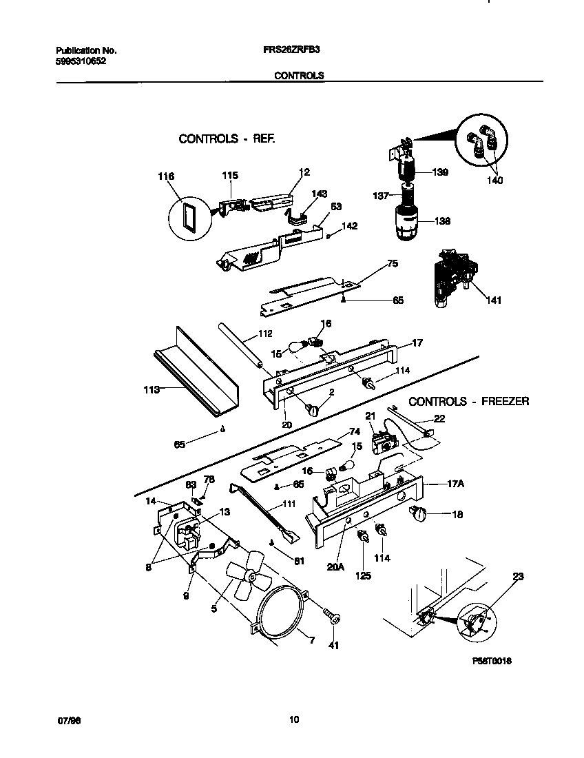 Frigidaire FRS26ZRFB3 controls diagram