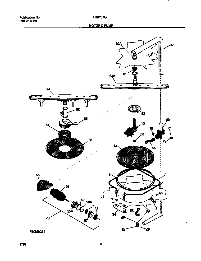 Frigidaire FDB737GFR1 motor diagram