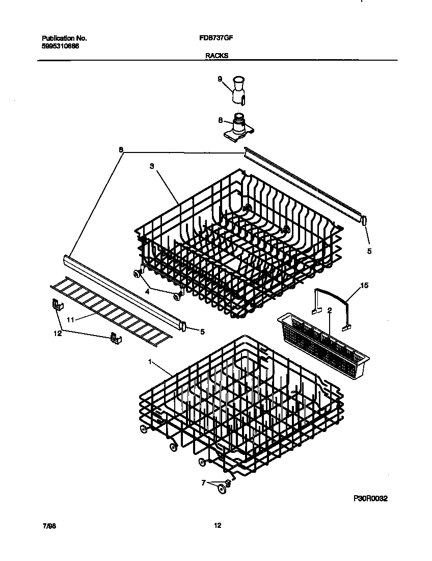 Frigidaire FDB737GFR1 rack diagram