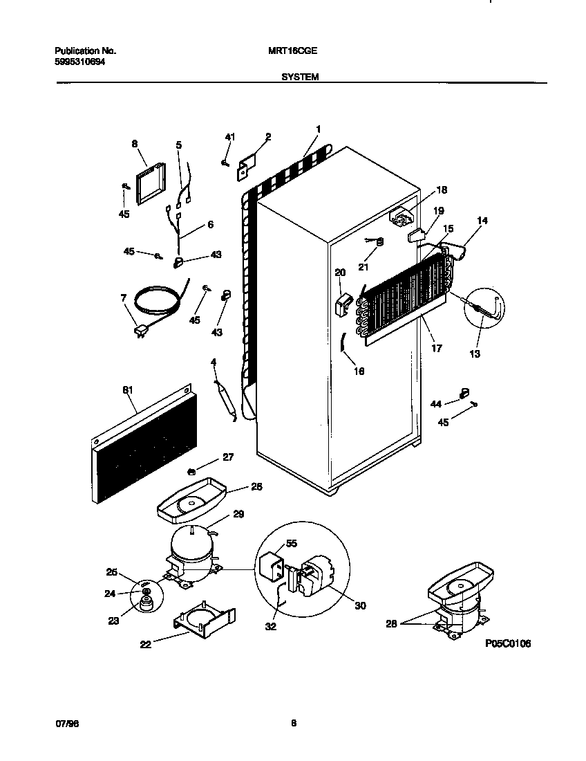 Universal/Multiflex (Frigidaire) MRT16CGEW4 system diagram