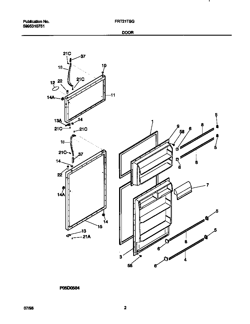 Frigidaire FRT21TSGD0 door diagram