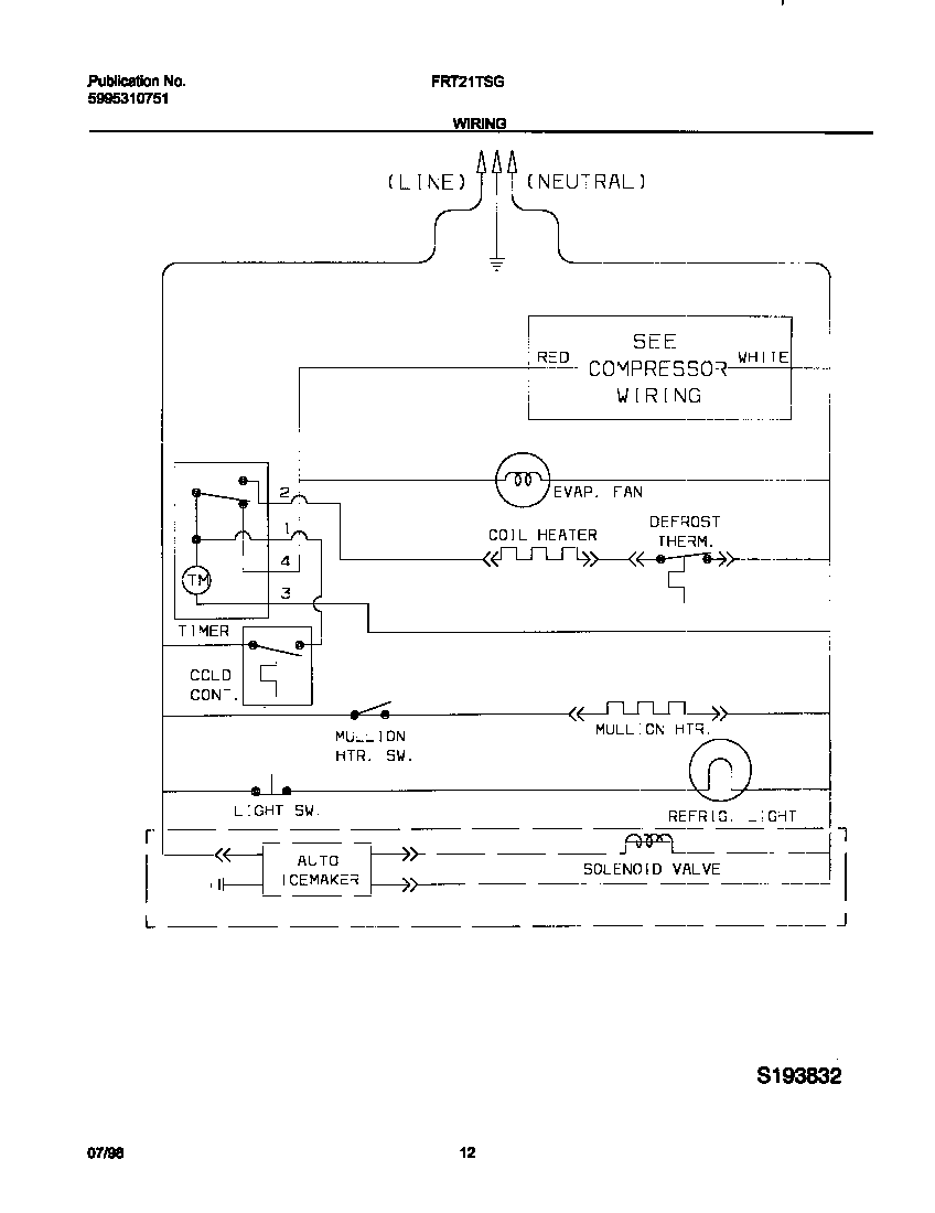 Frigidaire FRT21TSGD0 wiring diagram diagram
