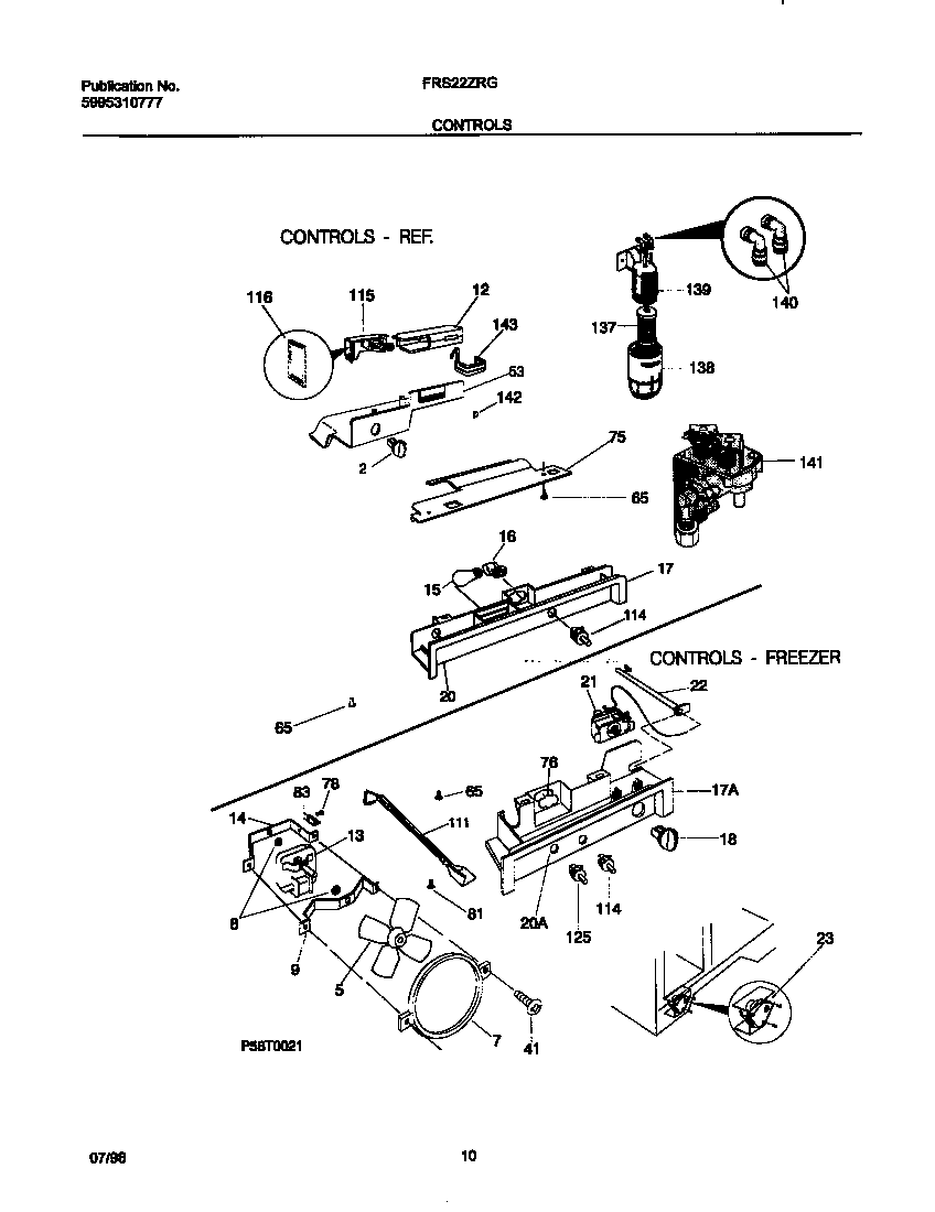 Frigidaire FRS22ZRGB1 controls diagram