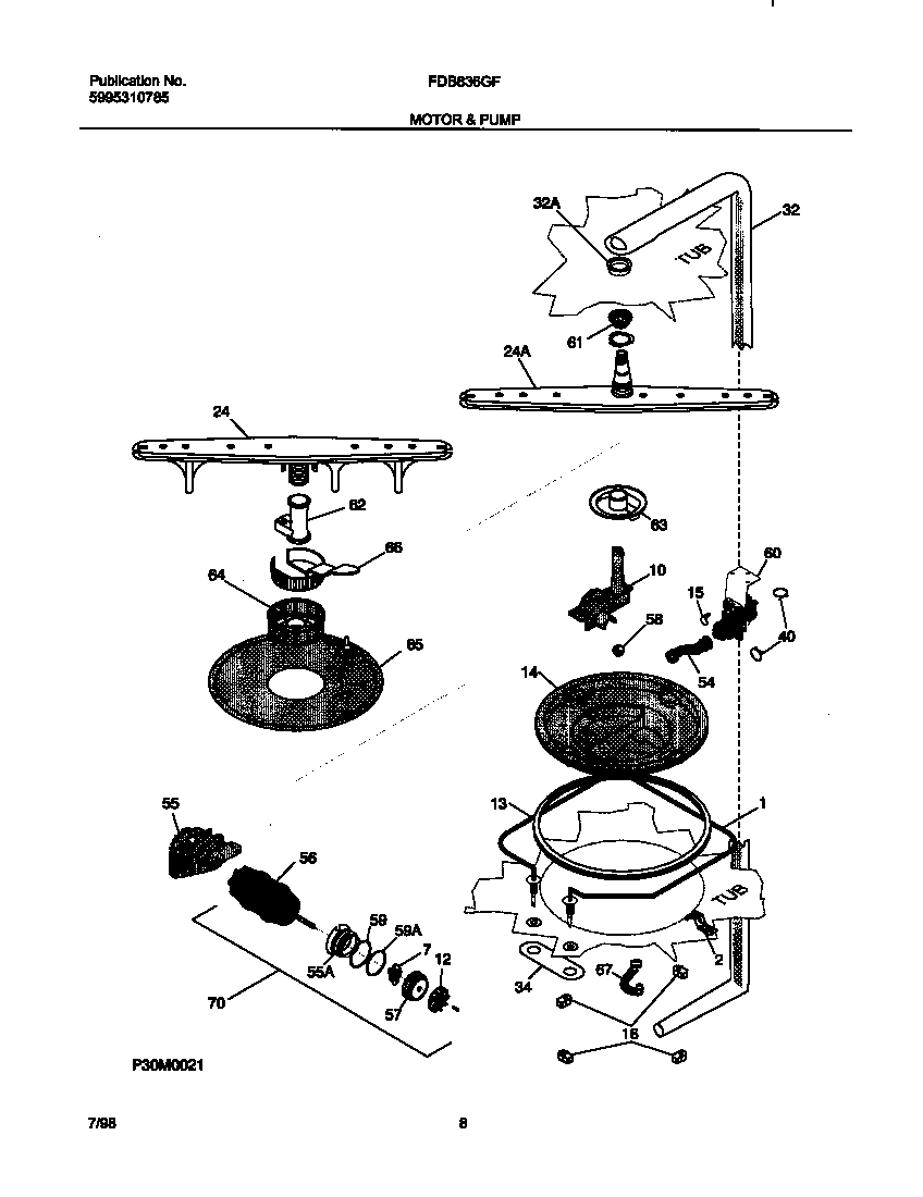 Frigidaire FDB836GFB3 motor diagram