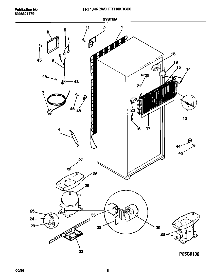 Frigidaire FRT18KRGW0 system diagram