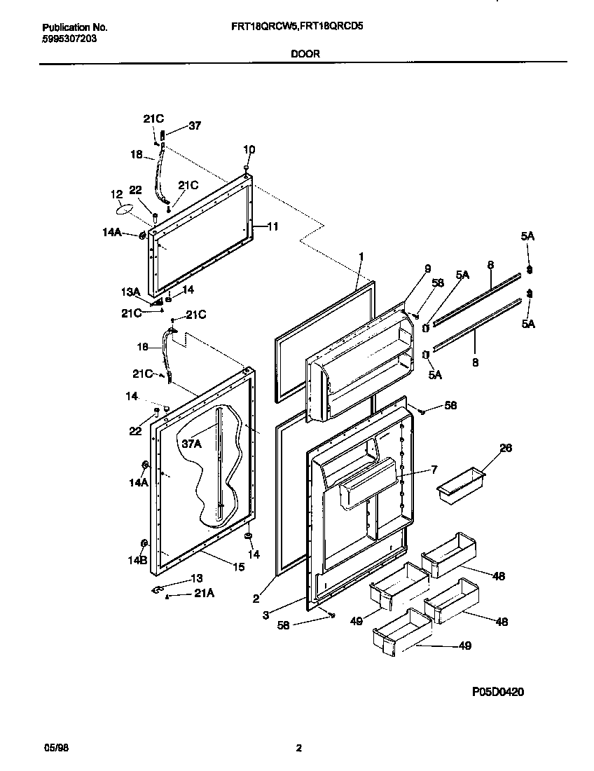 Frigidaire FRT18QRCD5 doors diagram