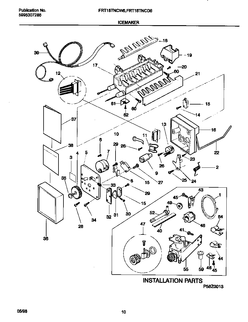 Frigidaire FRT18TNCW6 ice maker diagram