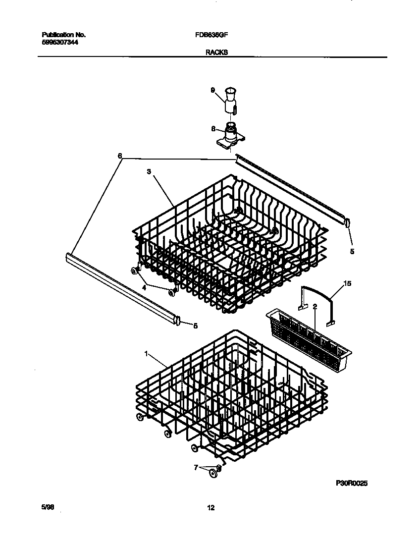 Frigidaire FDB636GFR5 racks diagram