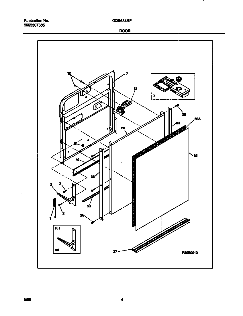 Gibson GDB634RFS2 door diagram