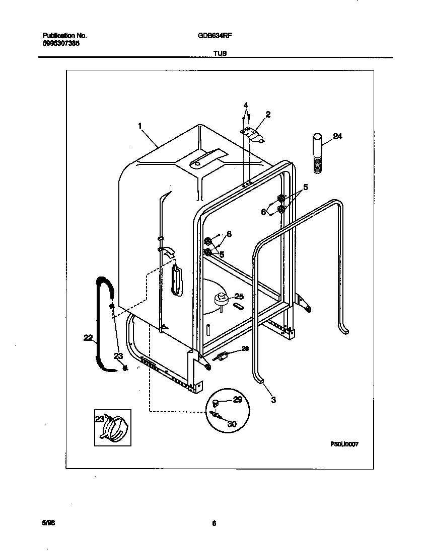 Gibson GDB634RFS2 tub diagram