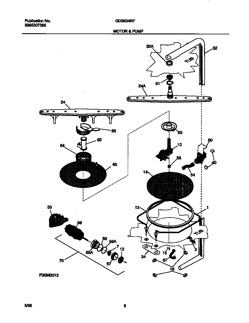 Gibson GDB634RFS2 motor & pump diagram