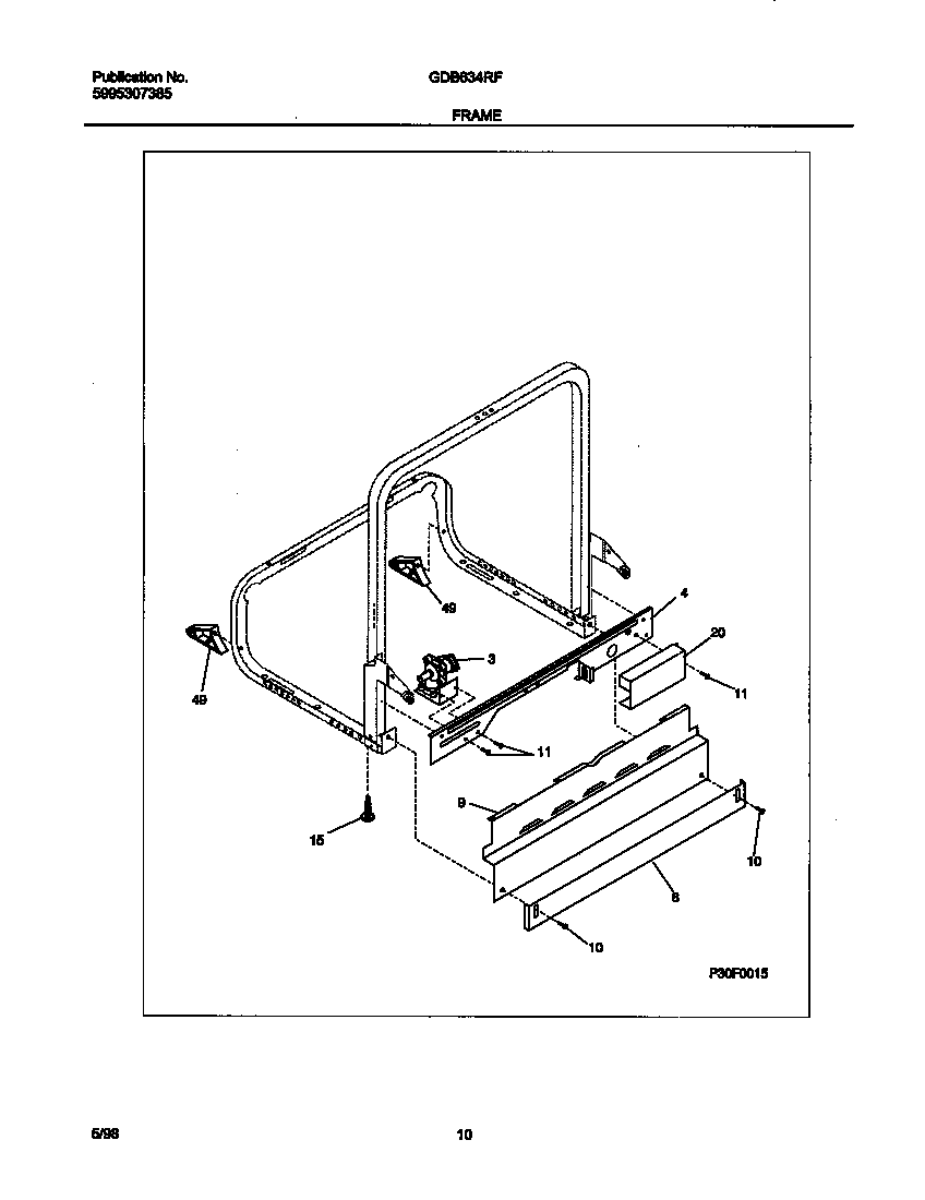 Gibson GDB634RFS2 frame diagram