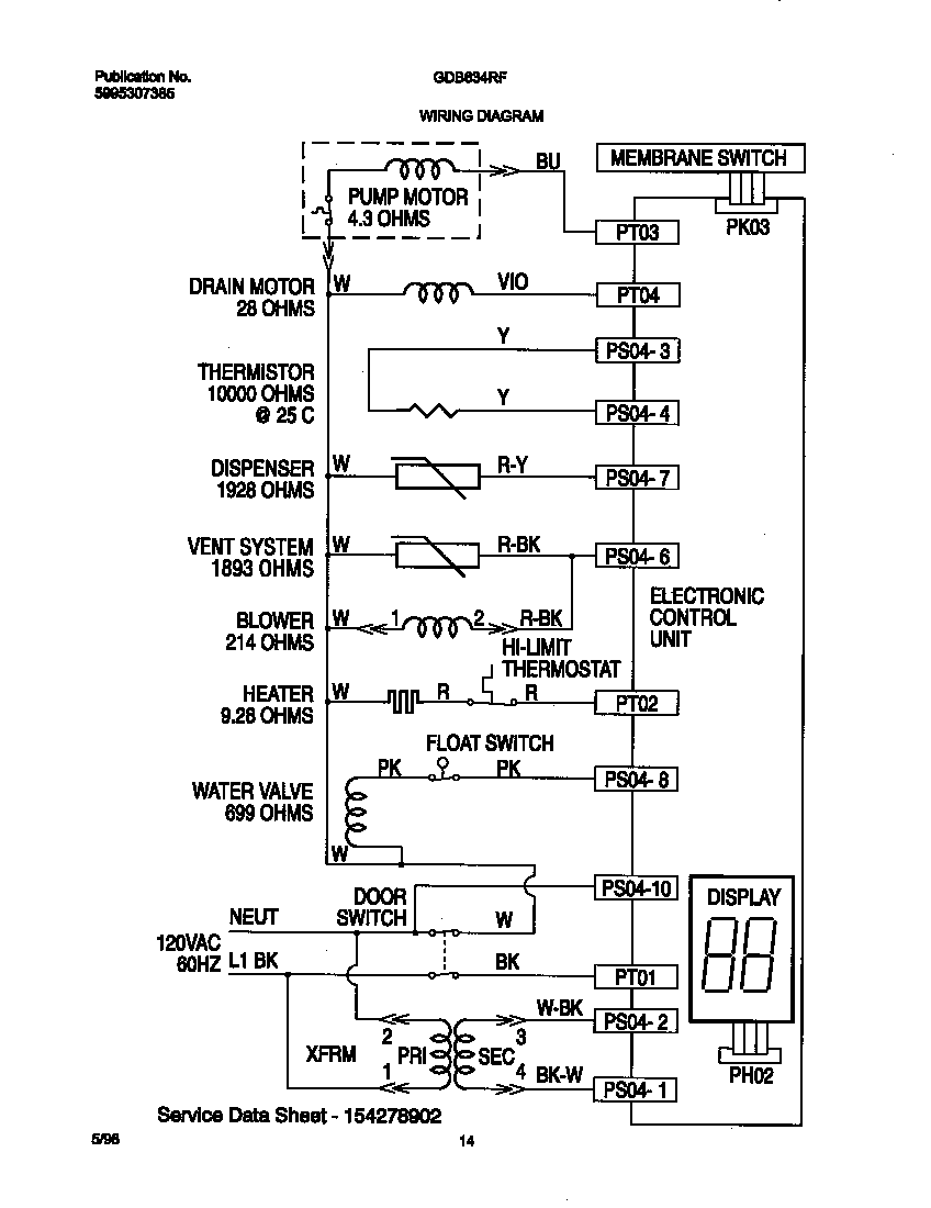 Gibson GDB634RFS2 wiring diagram diagram