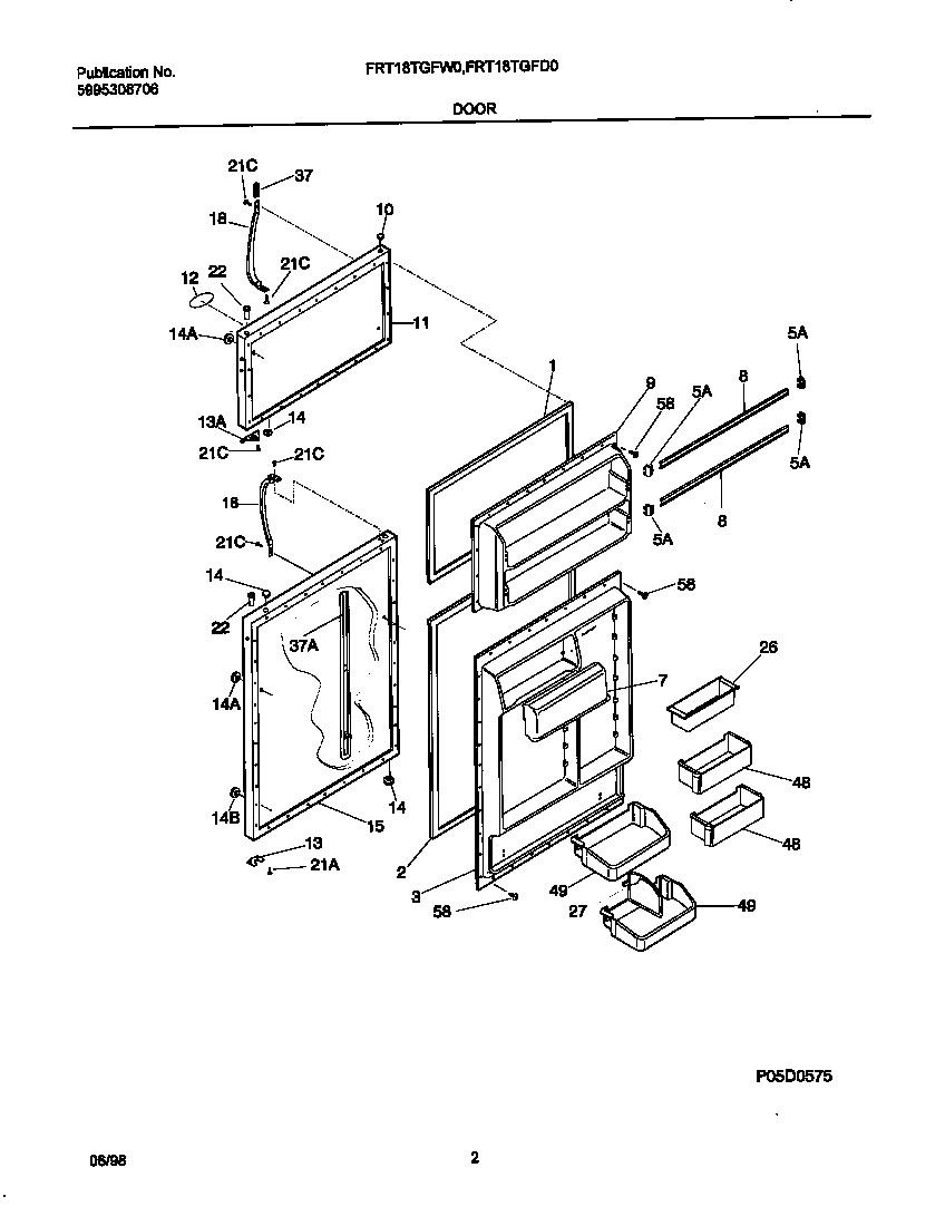 Frigidaire FRT18TGFD0 door diagram