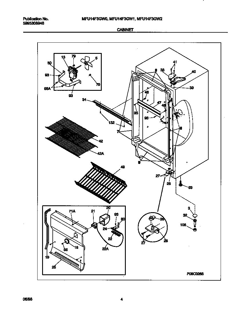 Universal/Multiflex (Frigidaire) MFU14F3GW0 cabinet diagram