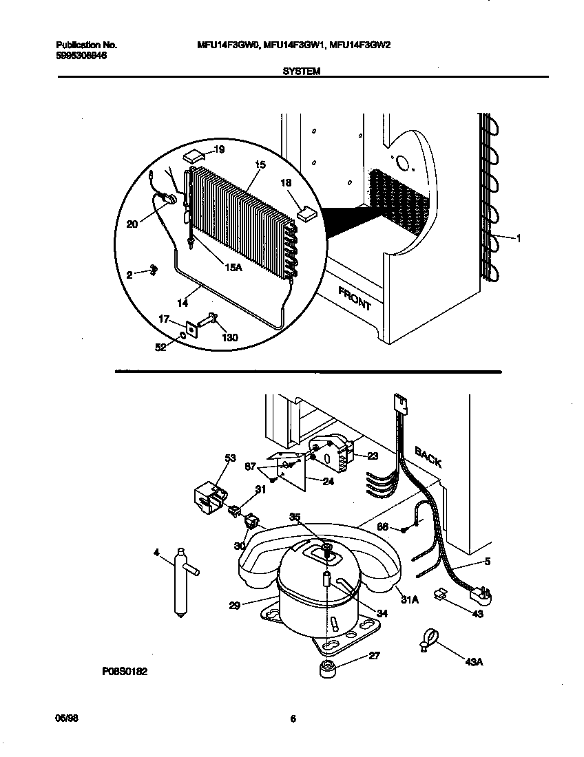 Universal/Multiflex (Frigidaire) MFU14F3GW0 system diagram