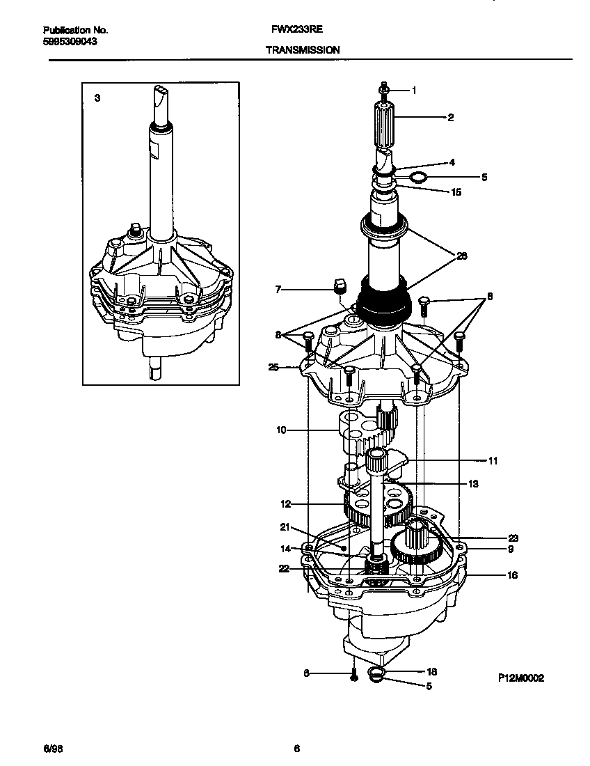 Frigidaire FWX233RES2 transmission diagram