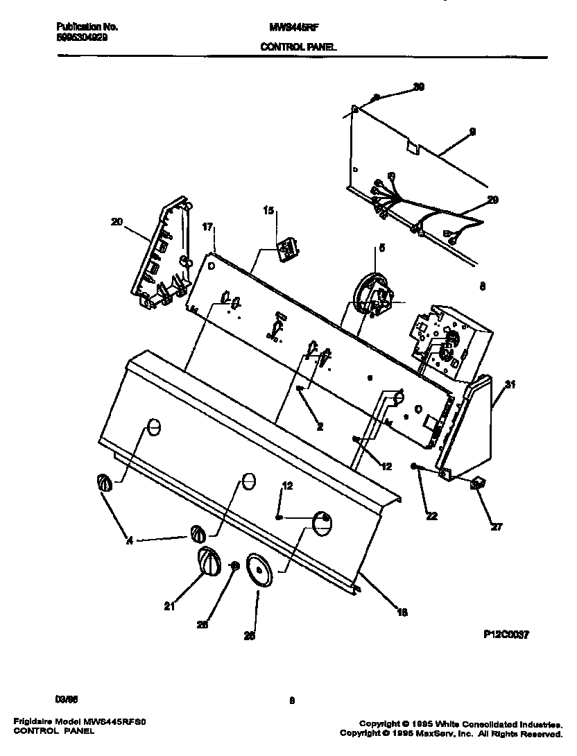 Universal/Multiflex (Frigidaire) MWS445RFS0 control panel diagram