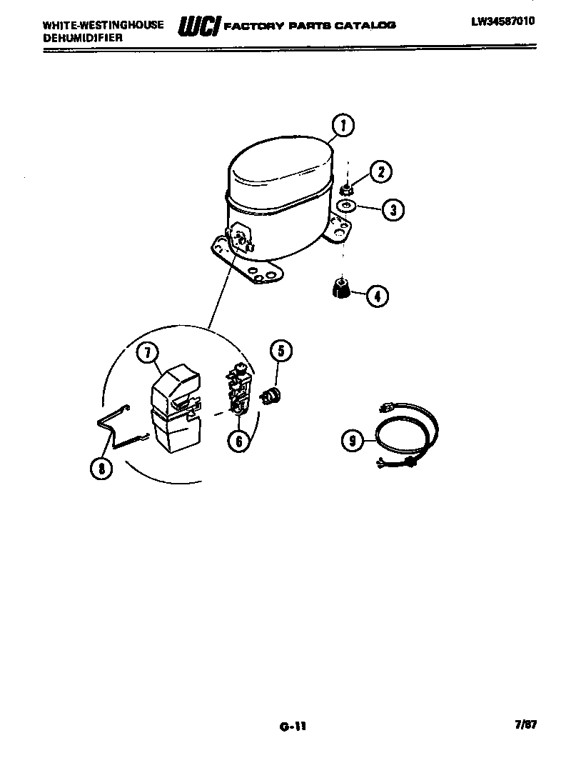 White-Westinghouse ED258K6 compressor diagram