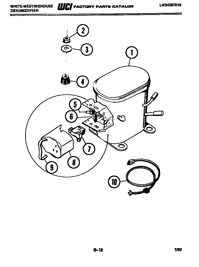 White-Westinghouse ED258K6 compressor diagram