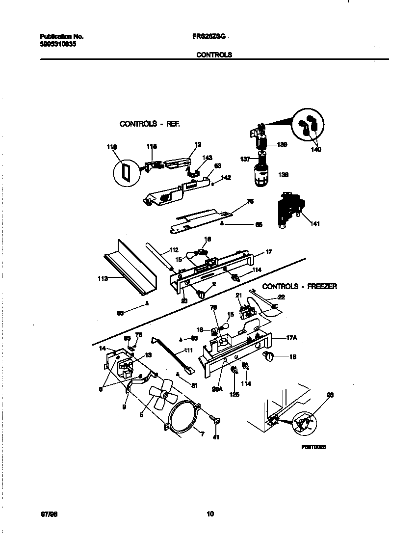 Frigidaire FRS26ZSGW0 controls diagram