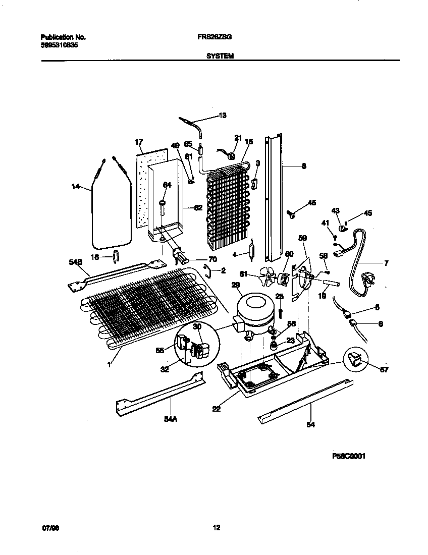 Frigidaire FRS26ZSGW0 system diagram