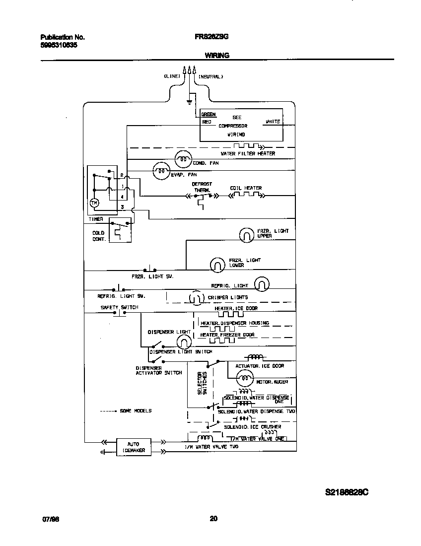 Frigidaire FRS26ZSGW0 wiring diagram diagram