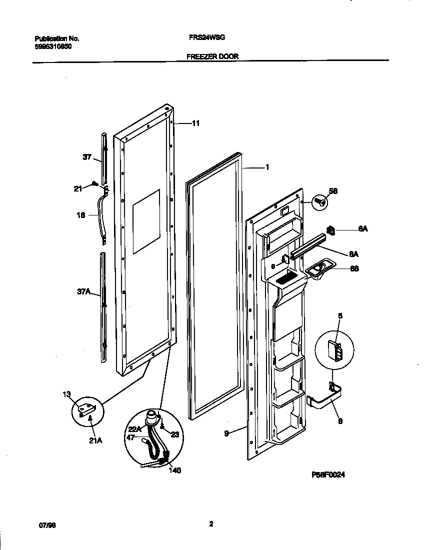 Frigidaire FRS24WSGD1 frz door diagram